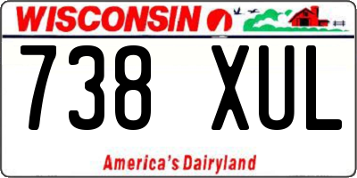 WI license plate 738XUL