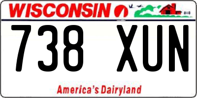 WI license plate 738XUN