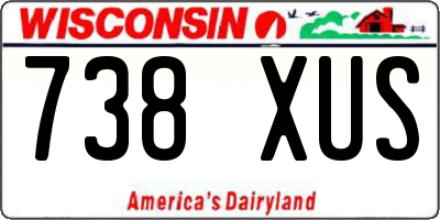 WI license plate 738XUS