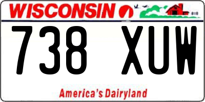 WI license plate 738XUW