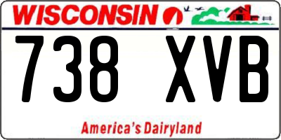 WI license plate 738XVB