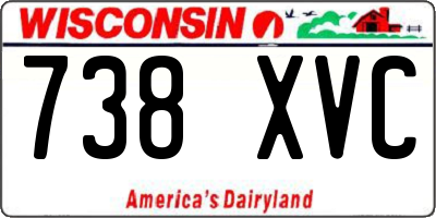 WI license plate 738XVC