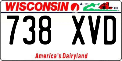 WI license plate 738XVD