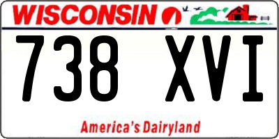 WI license plate 738XVI