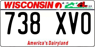 WI license plate 738XVO