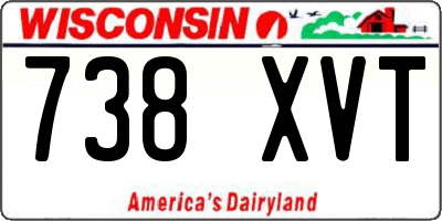 WI license plate 738XVT