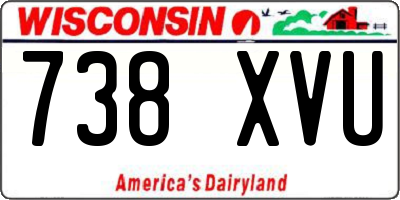 WI license plate 738XVU