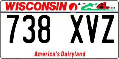 WI license plate 738XVZ