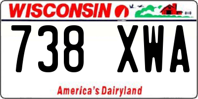 WI license plate 738XWA