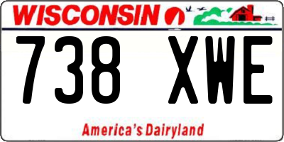 WI license plate 738XWE