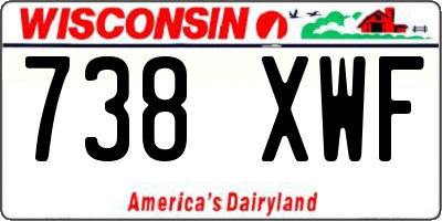 WI license plate 738XWF
