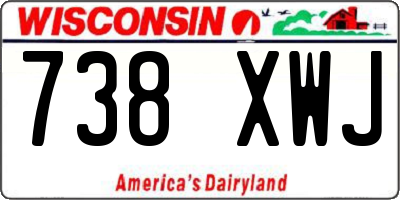 WI license plate 738XWJ