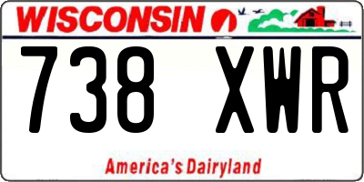 WI license plate 738XWR