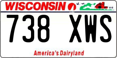 WI license plate 738XWS