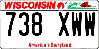 WI license plate 738XWW