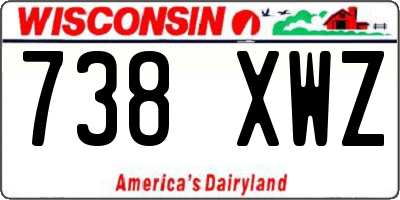 WI license plate 738XWZ