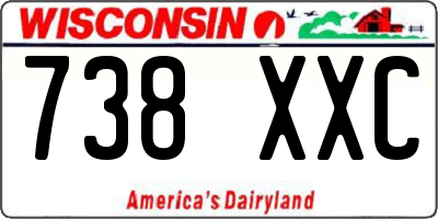 WI license plate 738XXC