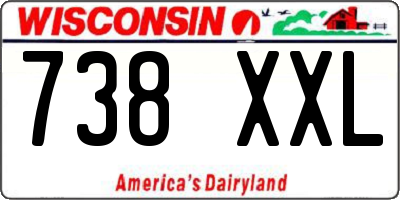 WI license plate 738XXL