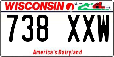 WI license plate 738XXW