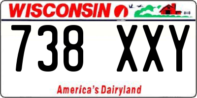 WI license plate 738XXY