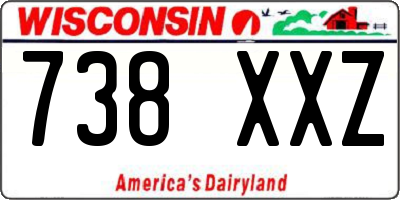 WI license plate 738XXZ