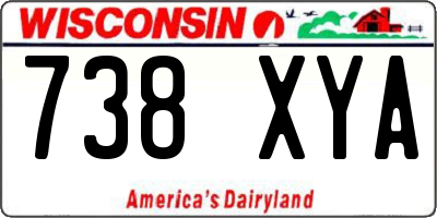 WI license plate 738XYA