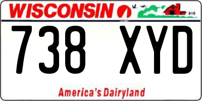 WI license plate 738XYD