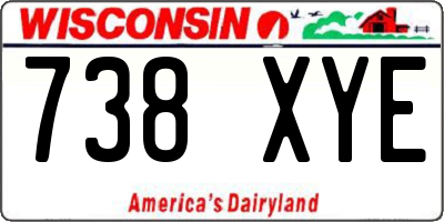 WI license plate 738XYE