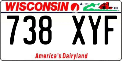 WI license plate 738XYF