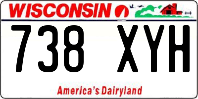 WI license plate 738XYH