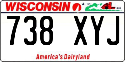 WI license plate 738XYJ