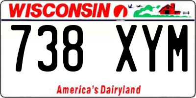 WI license plate 738XYM