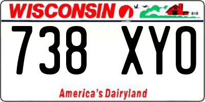 WI license plate 738XYO