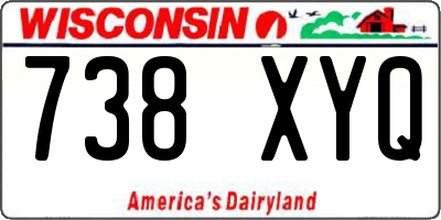 WI license plate 738XYQ