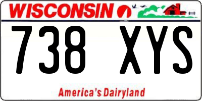 WI license plate 738XYS