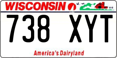 WI license plate 738XYT