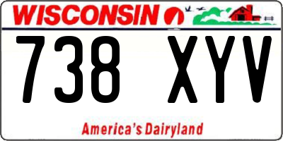 WI license plate 738XYV