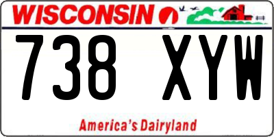 WI license plate 738XYW