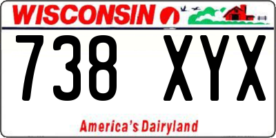 WI license plate 738XYX