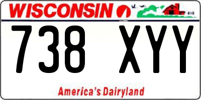 WI license plate 738XYY