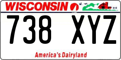 WI license plate 738XYZ