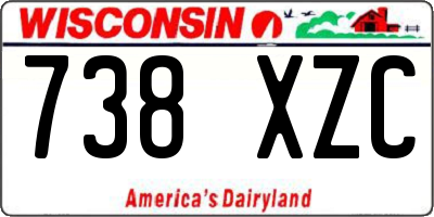 WI license plate 738XZC
