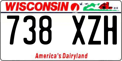 WI license plate 738XZH