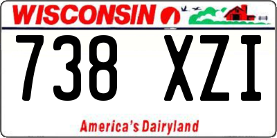 WI license plate 738XZI