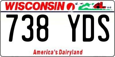 WI license plate 738YDS