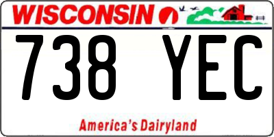 WI license plate 738YEC