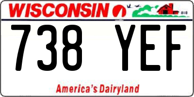 WI license plate 738YEF