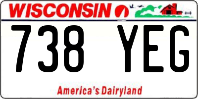 WI license plate 738YEG