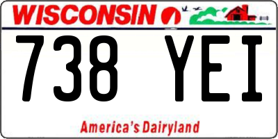 WI license plate 738YEI