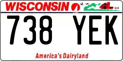 WI license plate 738YEK